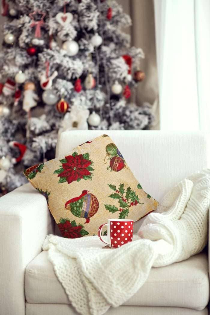 Christmas Carol Tapestry Cushion, Multicolour - Image 2