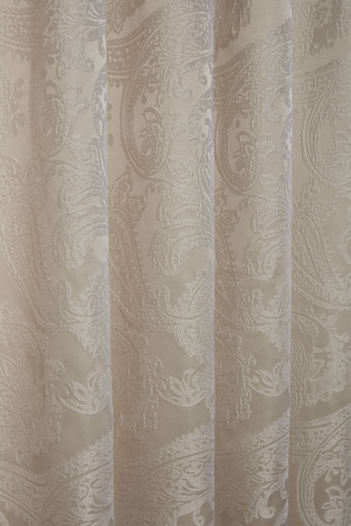 DCExxxxCRM3 Duchess Lined Pencil Pleat Curtains, Cream (Jacquard Design) - Image 1