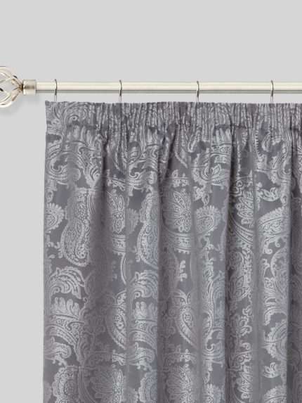 Bird Cage Extendable Curtain Pole, Brushed Silver (With End Finials) - 120 - 210cm