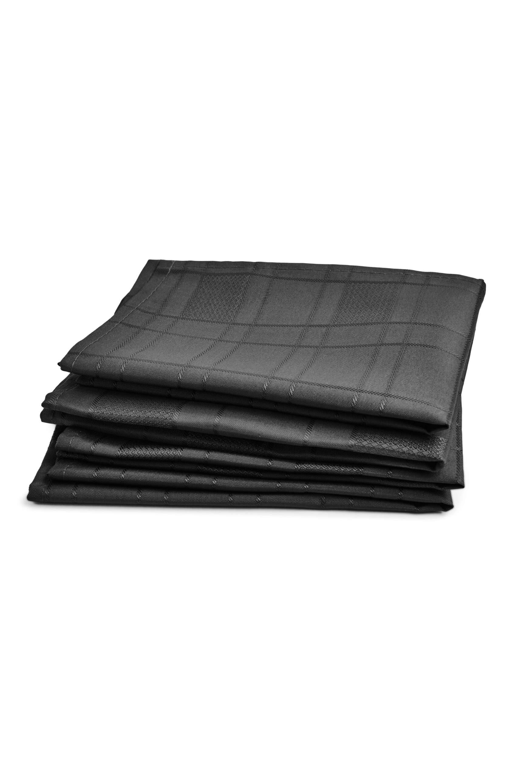 CHEQ1717BLK Chequers Jacquard Napkins, Black (Pack of Four) - Image 1