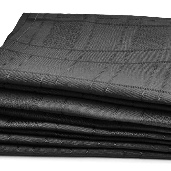 Chequers Jacquard Napkins, Black (Pack of Four) - Image 2