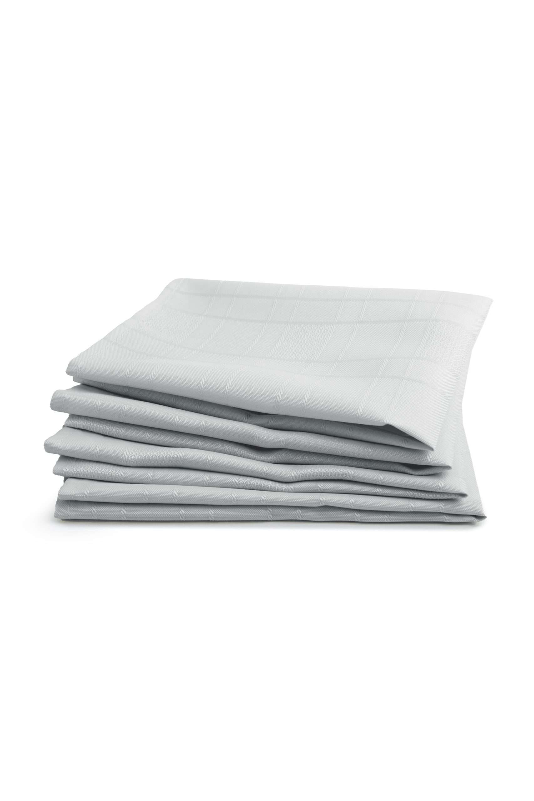 CHEQ1717SIL Chequers Jacquard Napkins, Silver (Pack of Four) - Image 1