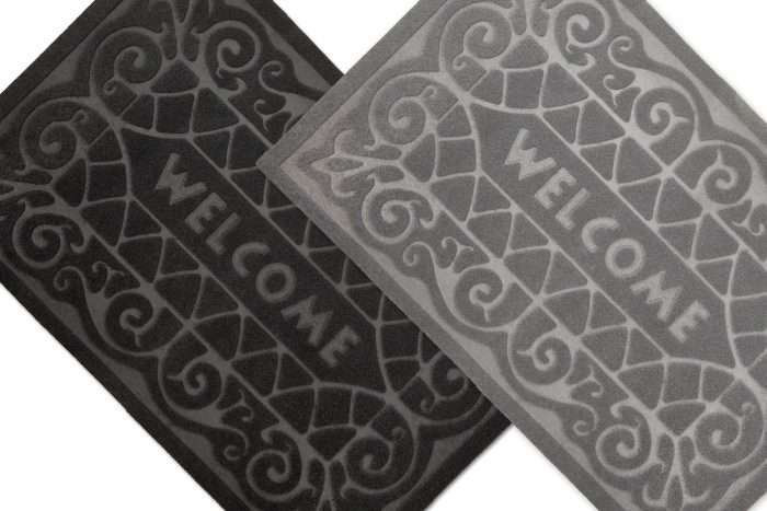 Welcome Door Mat, Grey (Easy-Care & Dirt-Trapping) - Image 4