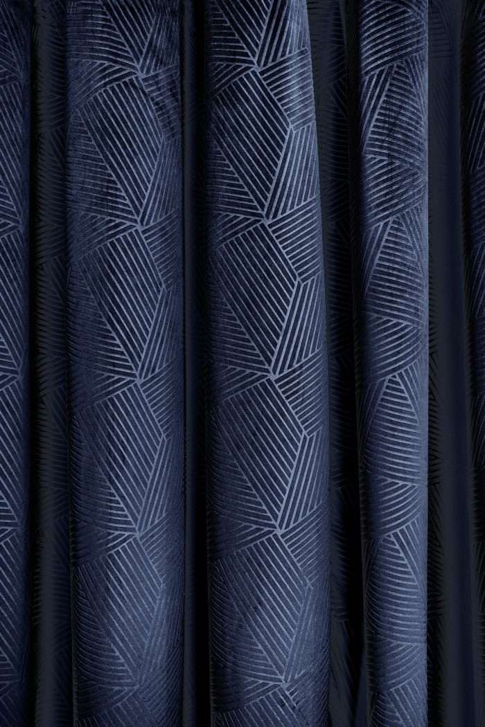 Midnight Eyelet Curtains, Navy (Blackout & Thermal) - Image 3