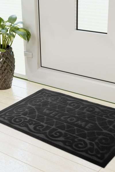 Welcome Door Mat, Black (Easy Care)