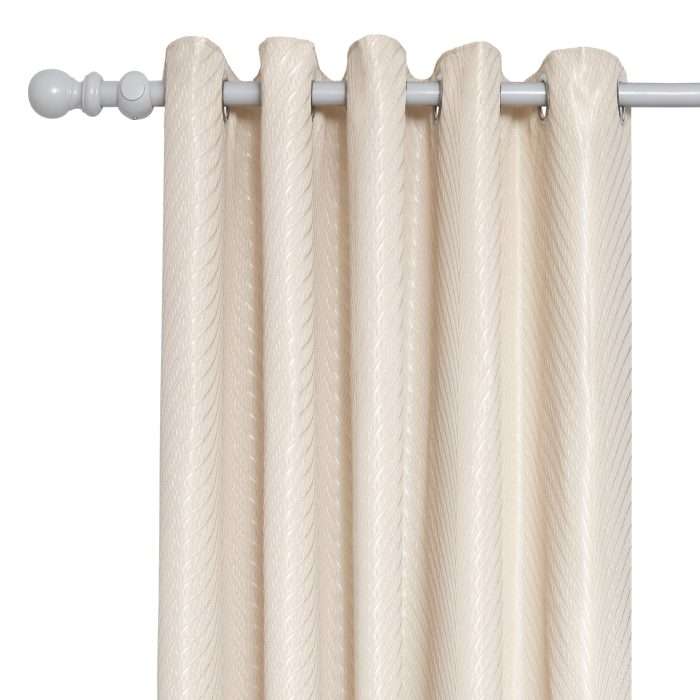 Aura Eyelet Curtains, Cream (Lined Jacquard) - Image 7