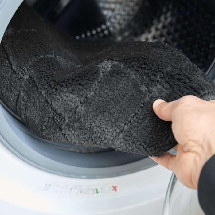 Orkney Crosshatch Bath Mat, Black (Non-Slip Polycotton) - Image 4