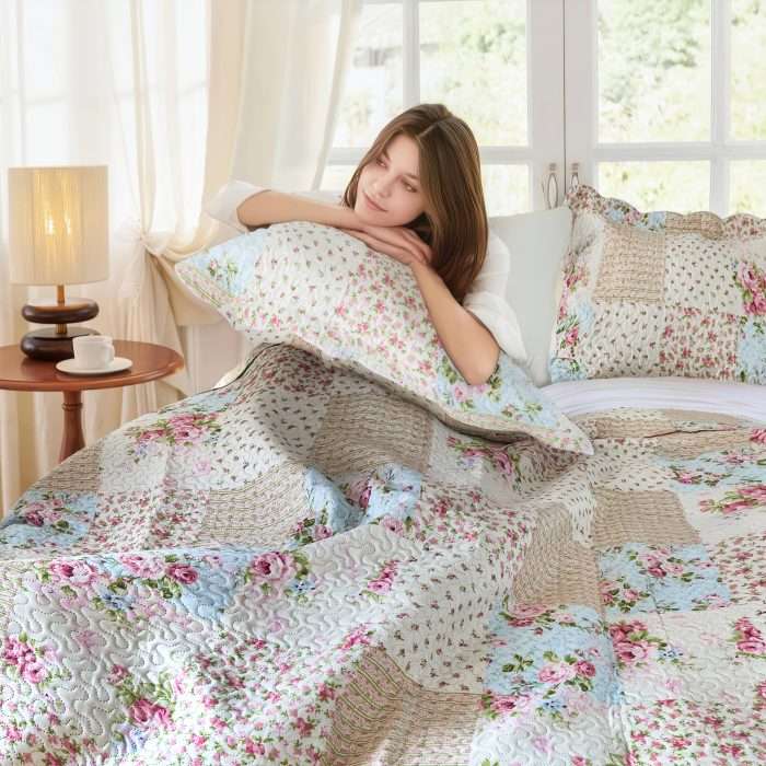Meadowbrook Bedspread Set (Quilted Patchwork Design) - Image 3