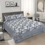 Butterfly Meadow Bedspread Set, Silver (Jacquard Design)