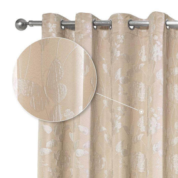 11v5s9fs_bmw4654blus.jpg Butterfly Meadow Eyelet Curtains, Cream (Jacquard Design) - Image 1