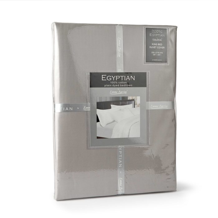 200 Thread Count Duvet Cover, Silver (Egyptian Cotton) - Image 2