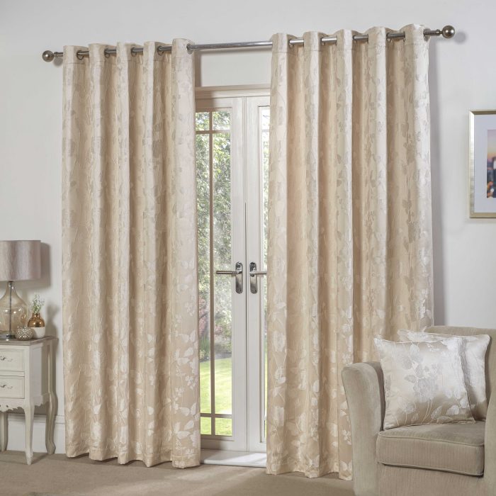 Butterfly Meadow Eyelet Curtains, Cream (Jacquard Design) - Image 4