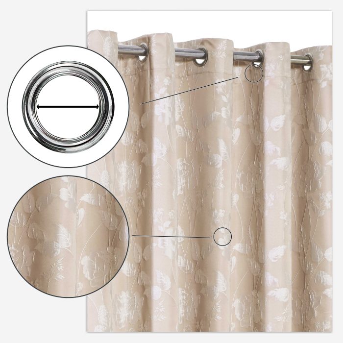 Butterfly Meadow Eyelet Curtains, Cream (Jacquard Design) - Image 6