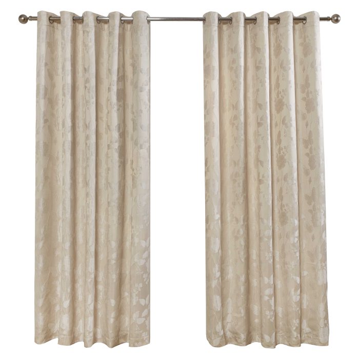 Butterfly Meadow Eyelet Curtains, Cream (Jacquard Design) - Image 2