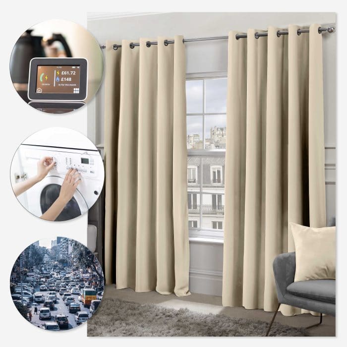 Cali Eyelet Woven Curtains, Natural (Blackout & Thermal) - Image 2